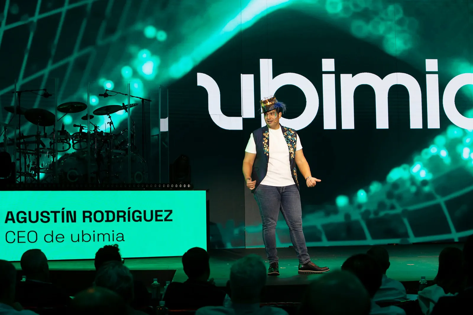 Agustín Rodríguez (PDG) lors de l'événement de lancement d'ubimia à WAH Madrid.